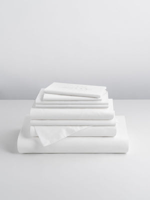 Four Seasons Linen Set, white, Supima cotton, fitted sheet, flat sheet, pillowcases