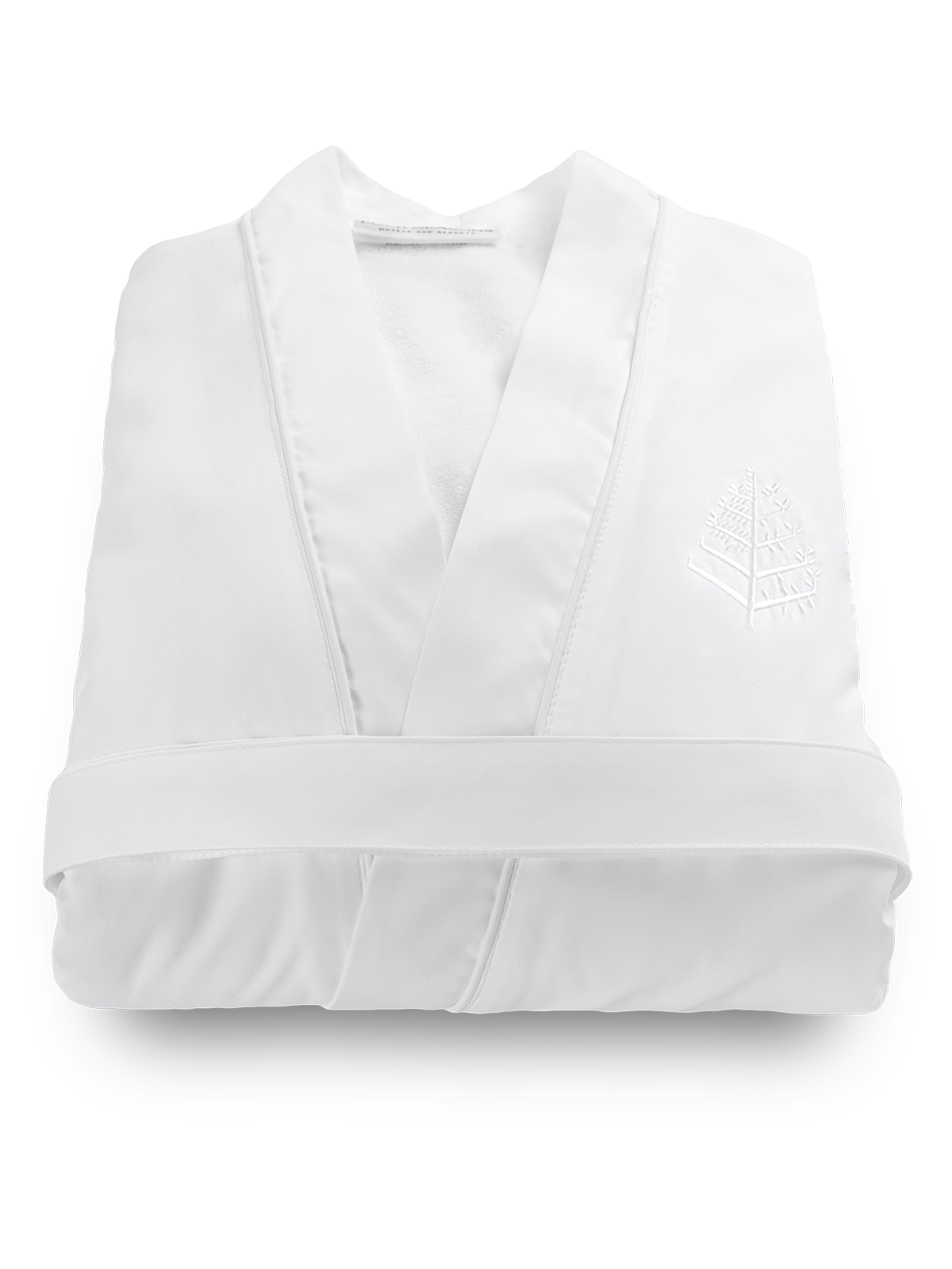 Four Seasons Spa Robe, white, plush microfiber terry lining, refined tonal piping, tailored fit, Four Seasons logo embroidered on chest